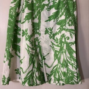 Coldwater Creek White Skirt with Green Botanical Print